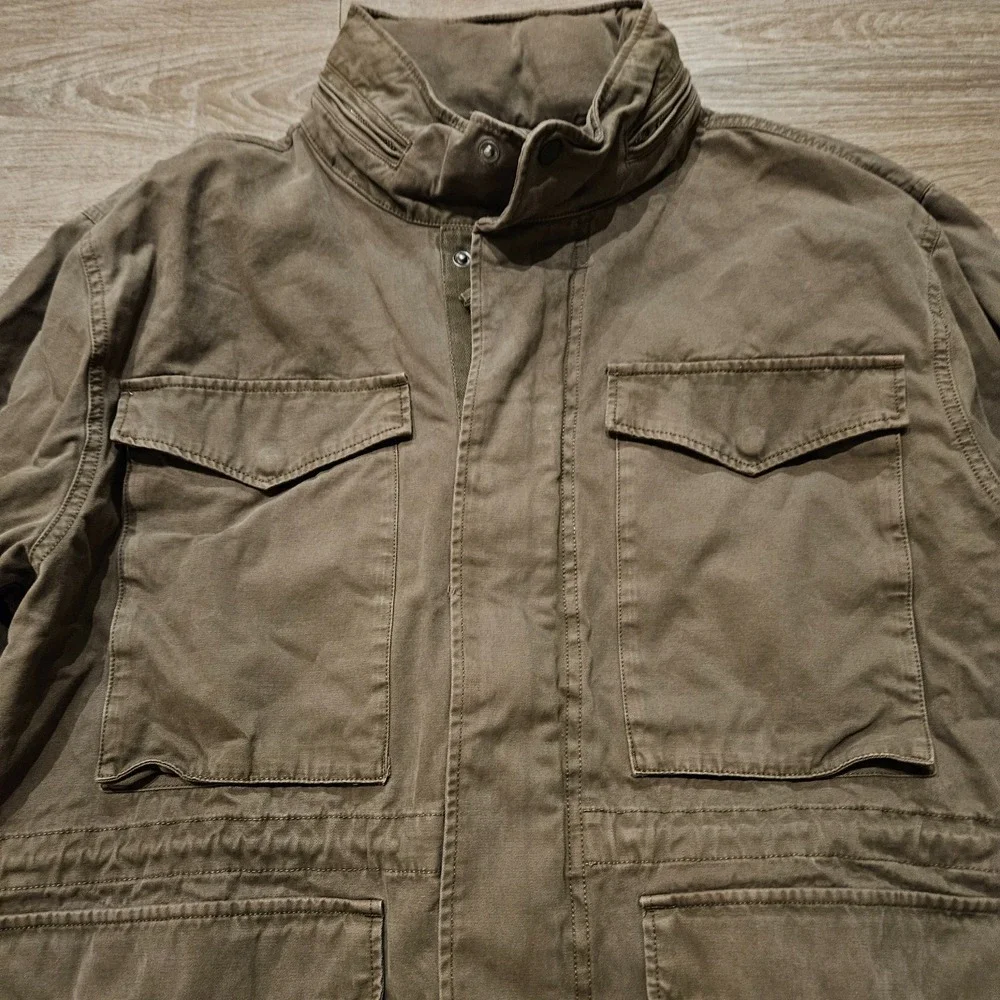 Madewell Mens XL M65 Field Jacket Brown Military Utility Hidden Hood NWOT